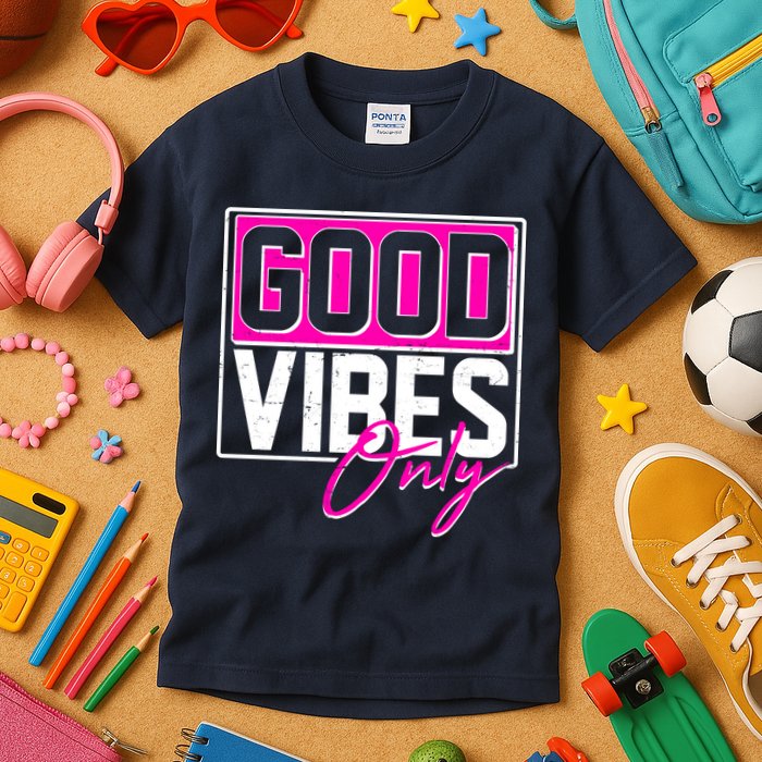 Cool Funny Good Vibes Only Kids T-Shirt
