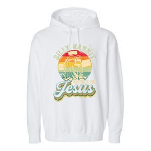 Christians Funny Gift Retro Silly Rabbit Tee Easter Is For Jesus Gift Garment-Dyed Fleece Hoodie