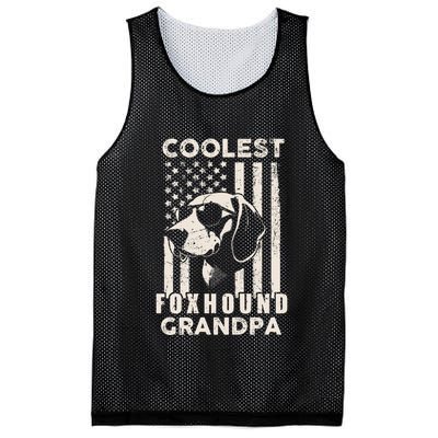 Coolest Foxhound Grandpa Vintage American Flag Funny Dog Dad Mesh Reversible Basketball Jersey Tank