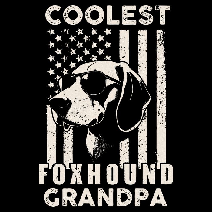 Coolest Foxhound Grandpa Vintage American Flag Funny Dog Dad Womens Tank Top