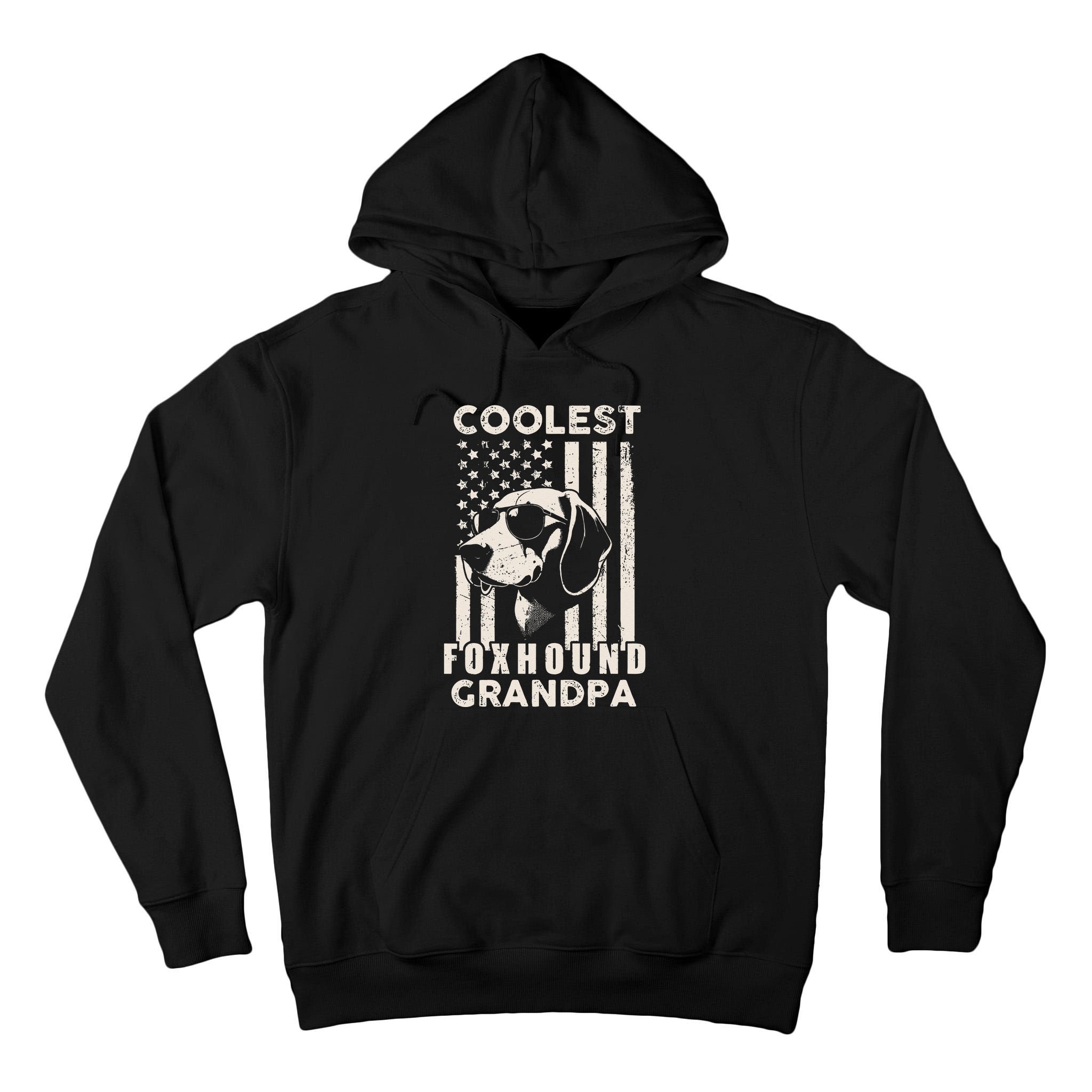 Coolest Foxhound Grandpa Vintage American Flag Funny Dog Dad Tall Hoodie