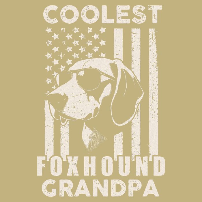 Coolest Foxhound Grandpa Vintage American Flag Funny Dog Dad Long Sleeve Shirt