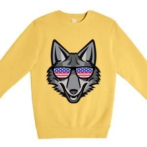 Coyote Funny Gift 4th Of July National Coyote Day Cute Gift Premium Crewneck Sweatshirt