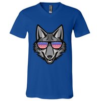 Coyote Funny Gift 4th Of July National Coyote Day Cute Gift V-Neck T-Shirt