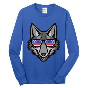 Coyote Funny Gift 4th Of July National Coyote Day Cute Gift Tall Long Sleeve T-Shirt