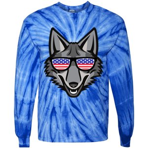 Coyote Funny Gift 4th Of July National Coyote Day Cute Gift Tie-Dye Long Sleeve Shirt