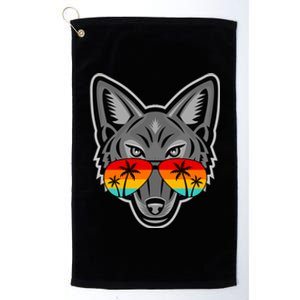 Coyote Funny Gift North America National Coyote Day Gift Platinum Collection Golf Towel