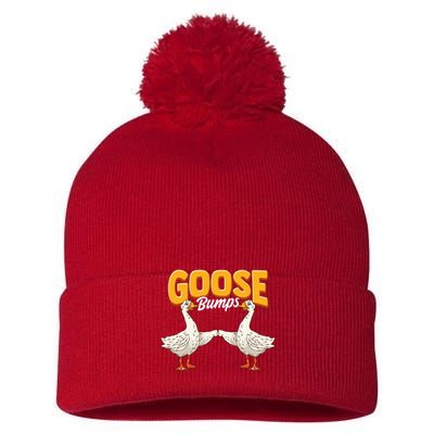 Cute & Funny Goose Bumps Goosebumps Animal Pun Pom Pom 12in Knit Beanie