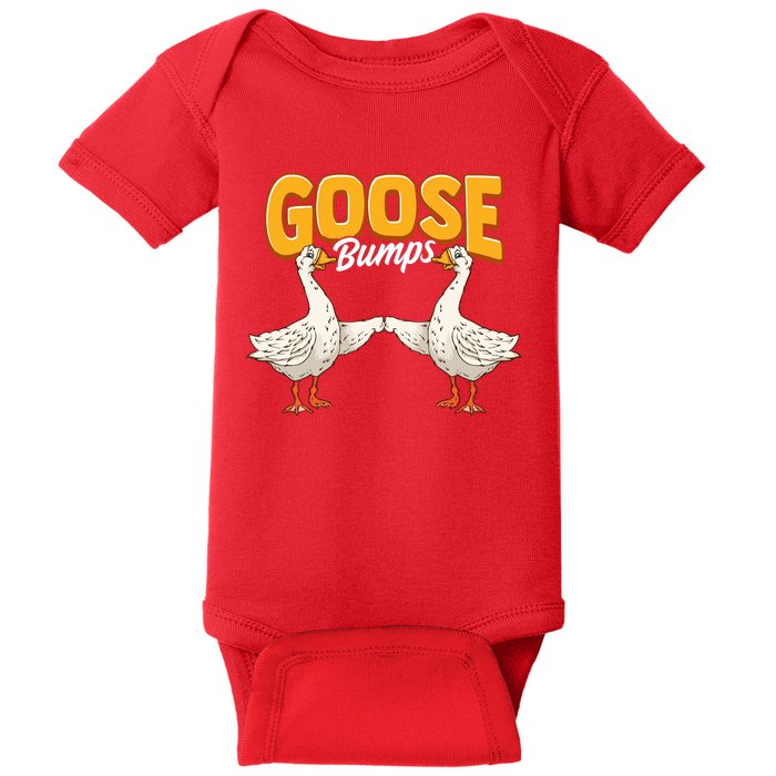 Cute & Funny Goose Bumps Goosebumps Animal Pun Baby Bodysuit