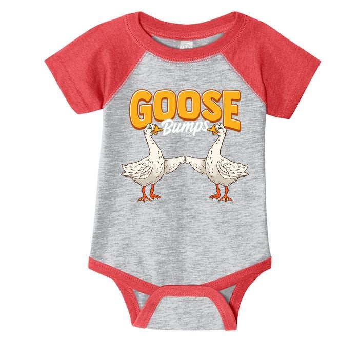 Cute & Funny Goose Bumps Goosebumps Animal Pun Infant Baby Jersey Bodysuit