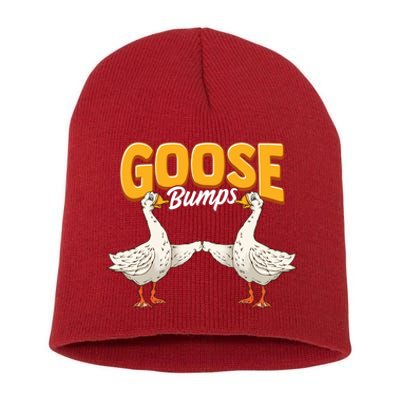 Cute & Funny Goose Bumps Goosebumps Animal Pun Short Acrylic Beanie