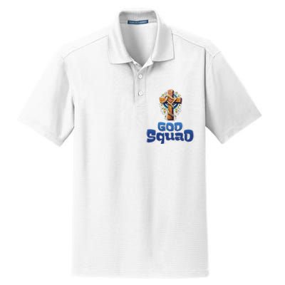 Christian Faith God Squad Salvation Power Of The Cross Dry Zone Grid Polo