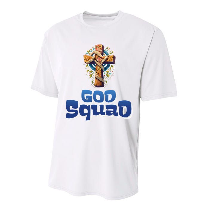 Christian Faith God Squad Salvation Power Of The Cross Performance Sprint T-Shirt