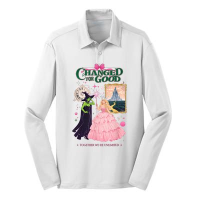 Changed For Good W.I.C.K.E.D Funny Halloween Witch Silk Touch Performance Long Sleeve Polo