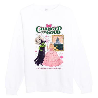 Changed For Good W.I.C.K.E.D Funny Halloween Witch Premium Crewneck Sweatshirt