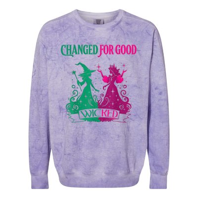 Changed For Good W.I.C.K.E.D Funny Halloween Witch Colorblast Crewneck Sweatshirt