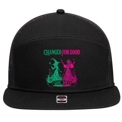 Changed For Good W.I.C.K.E.D Funny Halloween Witch 7 Panel Mesh Trucker Snapback Hat