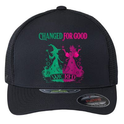 Changed For Good W.I.C.K.E.D Funny Halloween Witch Flexfit Unipanel Trucker Cap