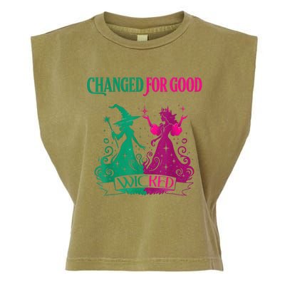 Changed For Good W.I.C.K.E.D Funny Halloween Witch Garment-Dyed Women's Muscle Tee