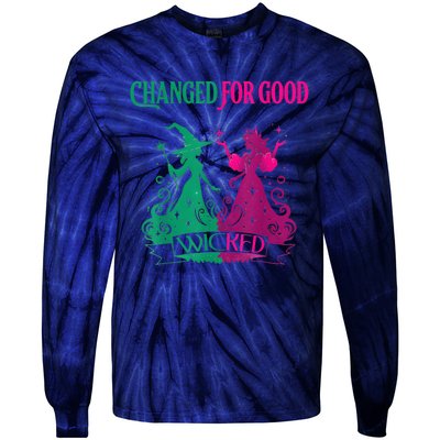 Changed For Good W.I.C.K.E.D Funny Halloween Witch Tie-Dye Long Sleeve Shirt