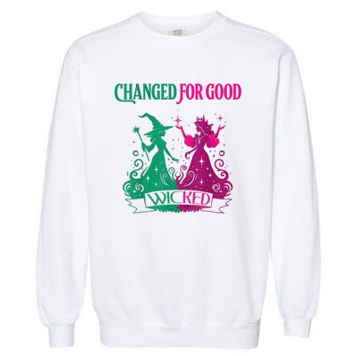 Changed For Good W.I.C.K.E.D Funny Halloween Witch Garment-Dyed Sweatshirt