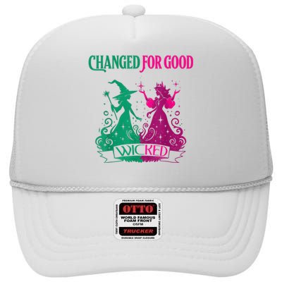 Changed For Good W.I.C.K.E.D Funny Halloween Witch High Crown Mesh Back Trucker Hat