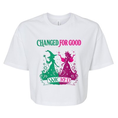 Changed For Good W.I.C.K.E.D Funny Halloween Witch Bella+Canvas Jersey Crop Tee