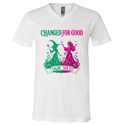 Changed For Good W.I.C.K.E.D Funny Halloween Witch V-Neck T-Shirt