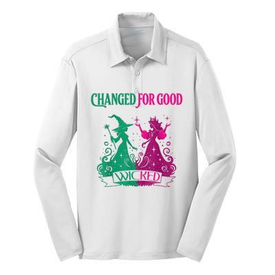 Changed For Good W.I.C.K.E.D Funny Halloween Witch Silk Touch Performance Long Sleeve Polo