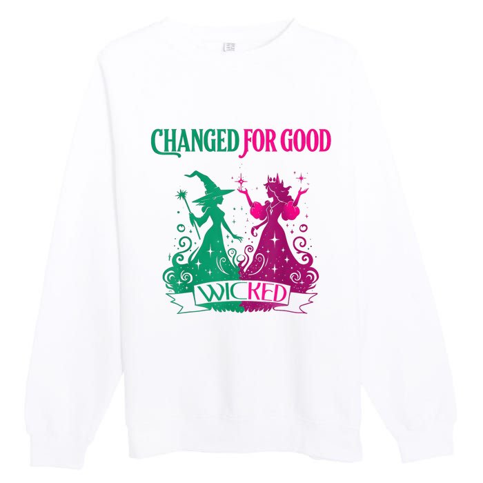 Changed For Good W.I.C.K.E.D Funny Halloween Witch Premium Crewneck Sweatshirt