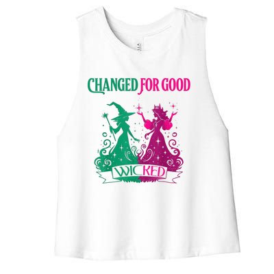 Changed For Good W.I.C.K.E.D Funny Halloween Witch Women's Racerback Cropped Tank