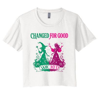 Changed For Good W.I.C.K.E.D Funny Halloween Witch Women's Crop Top Tee