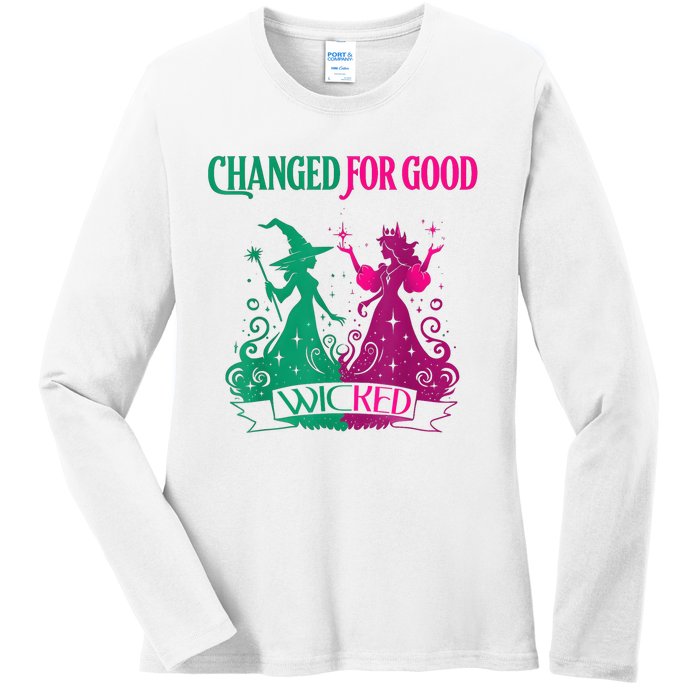 Changed For Good W.I.C.K.E.D Funny Halloween Witch Ladies Long Sleeve Shirt