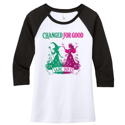 Changed For Good W.I.C.K.E.D Funny Halloween Witch Women's Tri-Blend 3/4-Sleeve Raglan Shirt