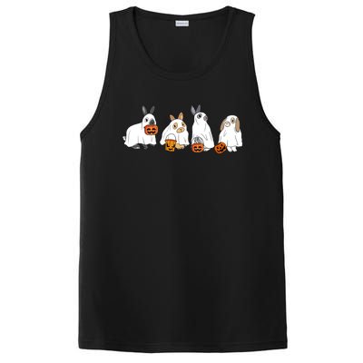 Cute Fall Ghost Bunny Rabbit Halloween Costume Spooky Season Cute Gift PosiCharge Competitor Tank