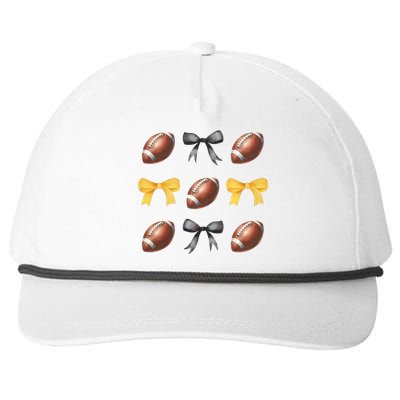 Coquette Football Game Day Game Lover Snapback Five-Panel Rope Hat