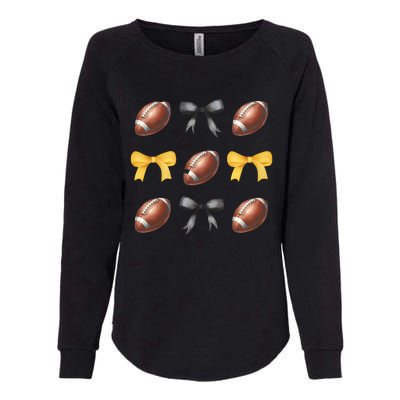 Coquette Football Game Day Game Lover Womens California Wash Sweatshirt