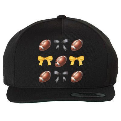 Coquette Football Game Day Game Lover Wool Snapback Cap