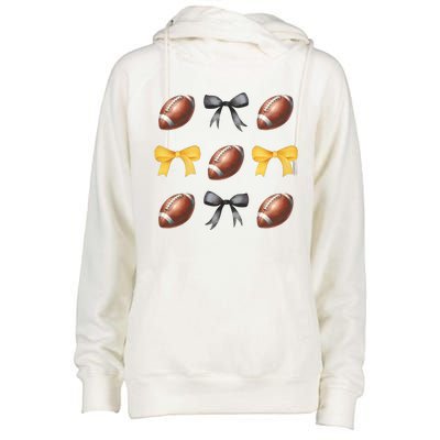 Coquette Football Game Day Game Lover Womens Funnel Neck Pullover Hood