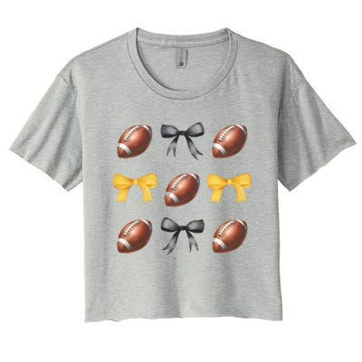 Coquette Football Game Day Game Lover Women's Crop Top Tee