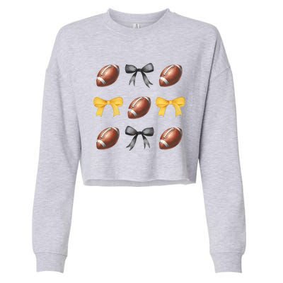 Coquette Football Game Day Game Lover Cropped Pullover Crew