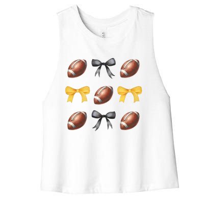 Coquette Football Game Day Game Lover Women's Racerback Cropped Tank