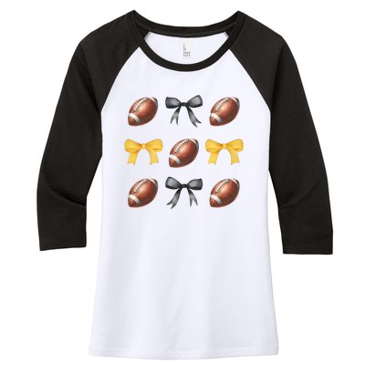 Coquette Football Game Day Game Lover Women's Tri-Blend 3/4-Sleeve Raglan Shirt