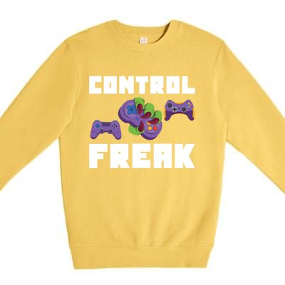 Control Freak Gamer Video Game Controller Gift Premium Crewneck Sweatshirt