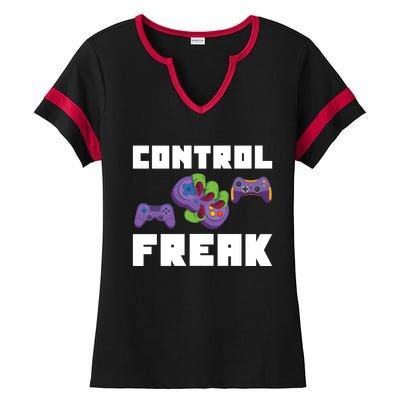 Control Freak Gamer Video Game Controller Gift Ladies Halftime Notch Neck Tee