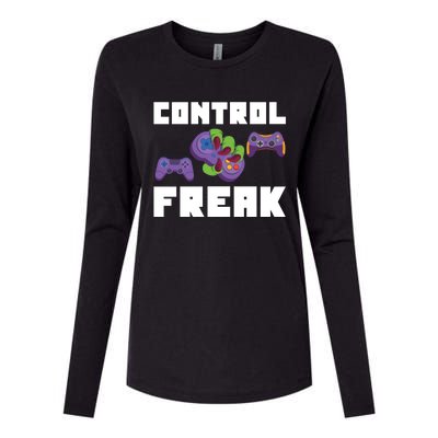 Control Freak Gamer Video Game Controller Gift Womens Cotton Relaxed Long Sleeve T-Shirt