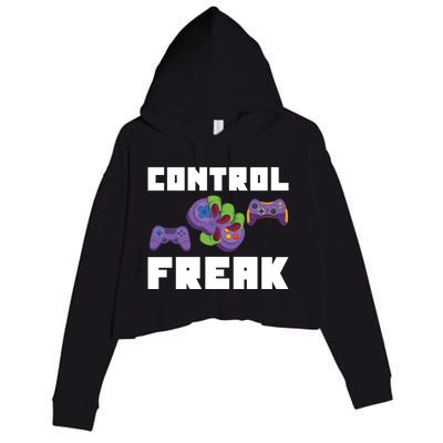 Control Freak Gamer Video Game Controller Gift Crop Fleece Hoodie