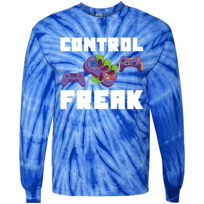 Control Freak Gamer Video Game Controller Gift Tie-Dye Long Sleeve Shirt