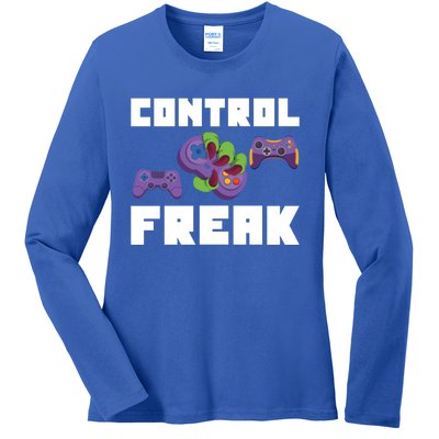 Control Freak Gamer Video Game Controller Gift Ladies Long Sleeve Shirt