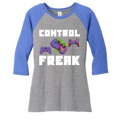 Control Freak Gamer Video Game Controller Gift Women's Tri-Blend 3/4-Sleeve Raglan Shirt